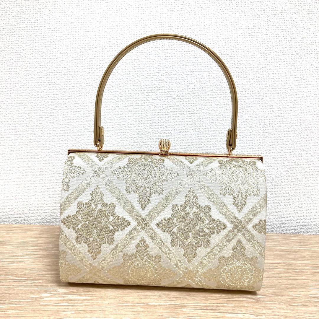 ☆新品未使用☆礼装用佐賀錦ゴールド系草履バッグセット　フリーサイズ　N56