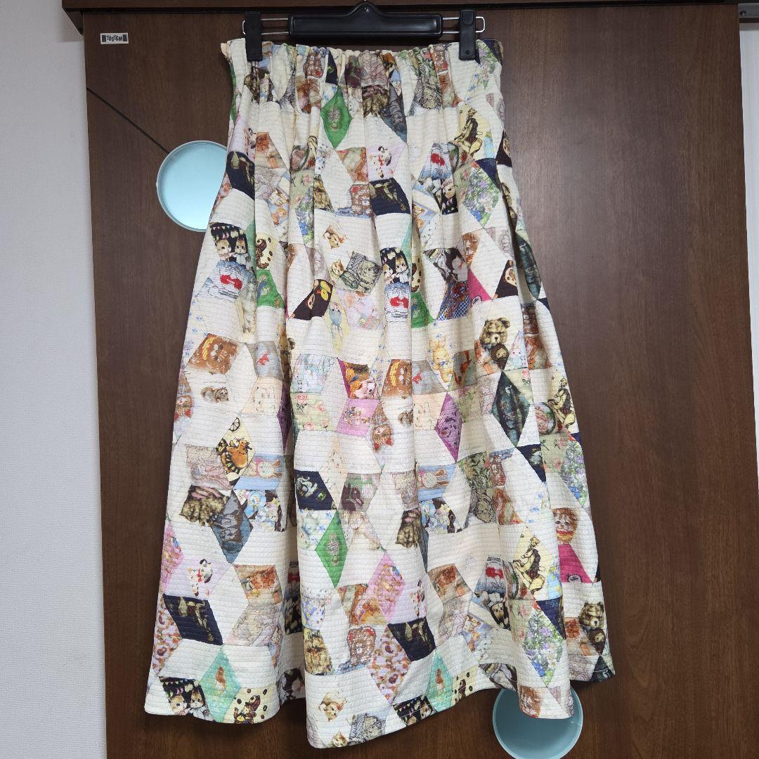 yukiemon 　パッチワーク　テキスタイル　スカート　M