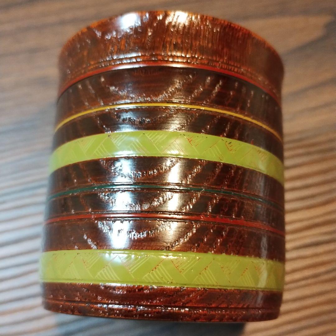 道場宗廣造 青漆 独楽 時代 棗