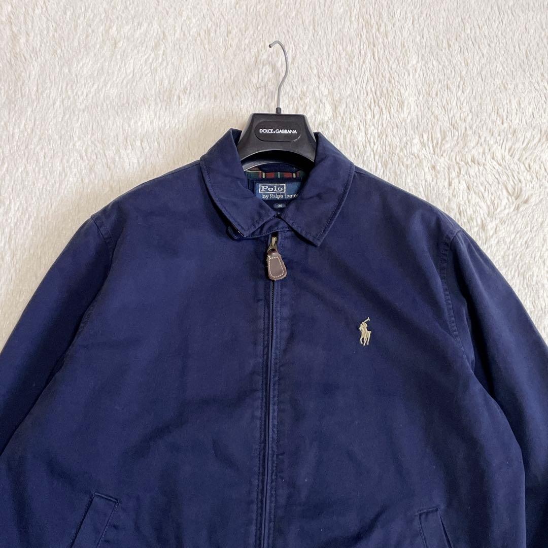 希少 90s ポロラルフローレン チェック ネイビー スイングトップ ブルゾン