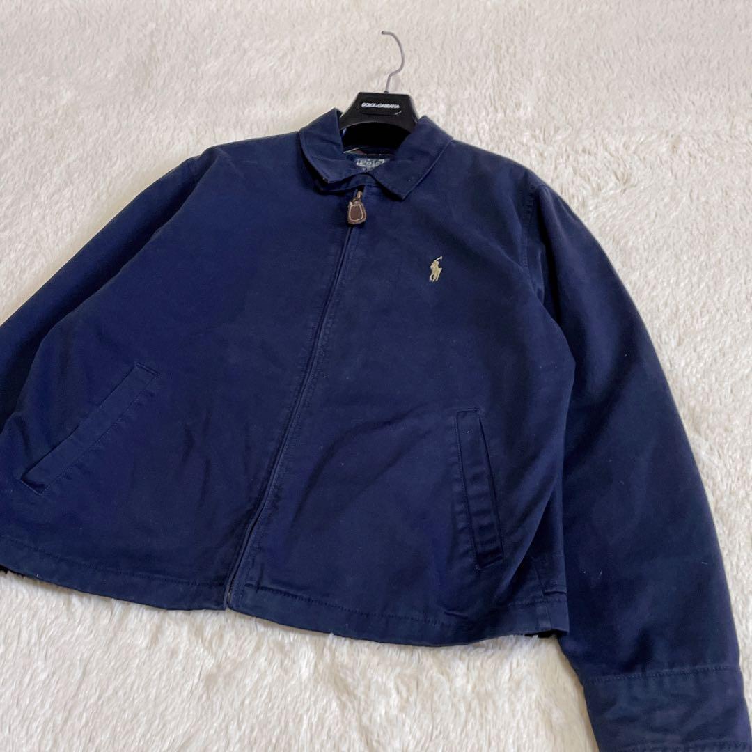 希少 90s ポロラルフローレン チェック ネイビー スイングトップ ブルゾン