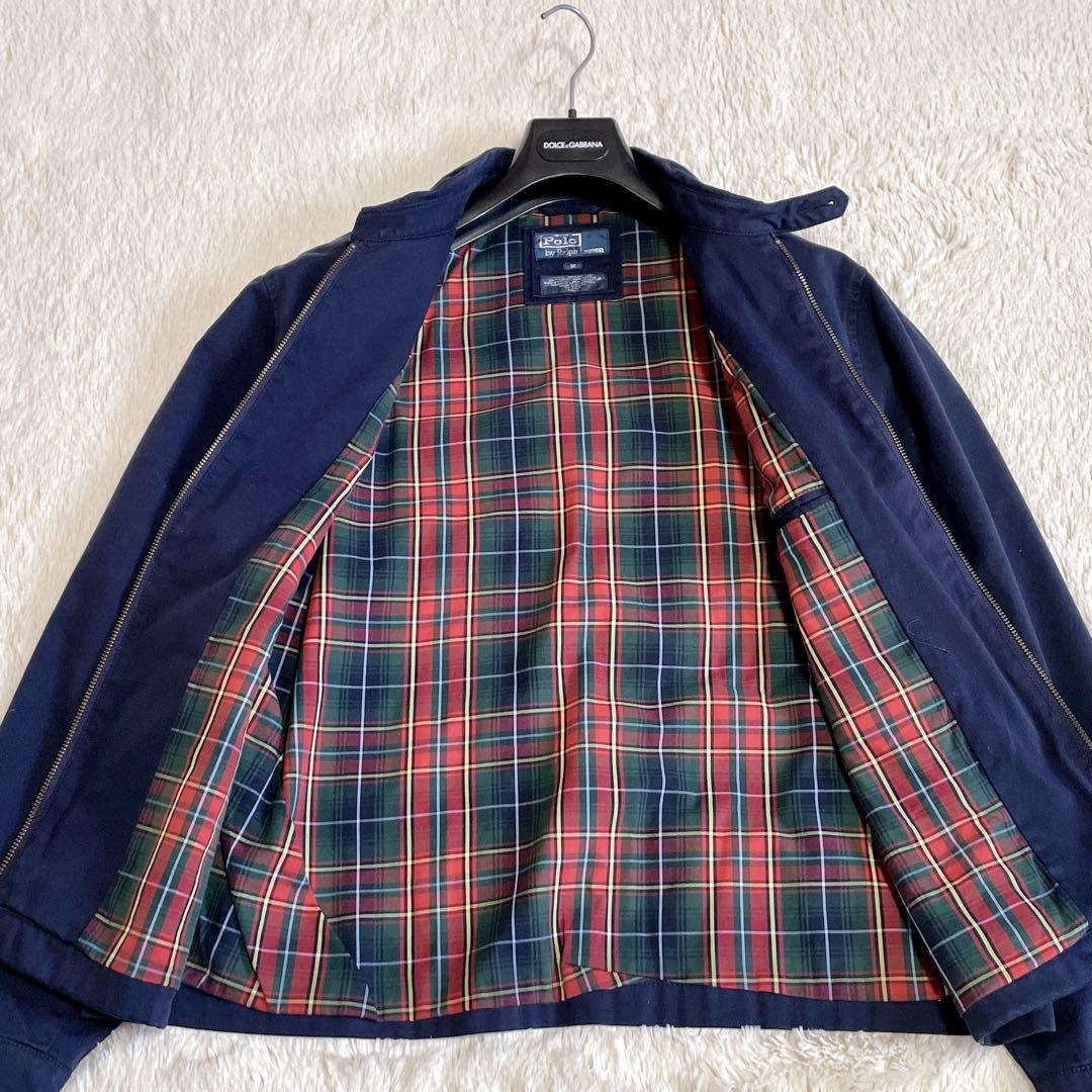 希少 90s ポロラルフローレン チェック ネイビー スイングトップ ブルゾン