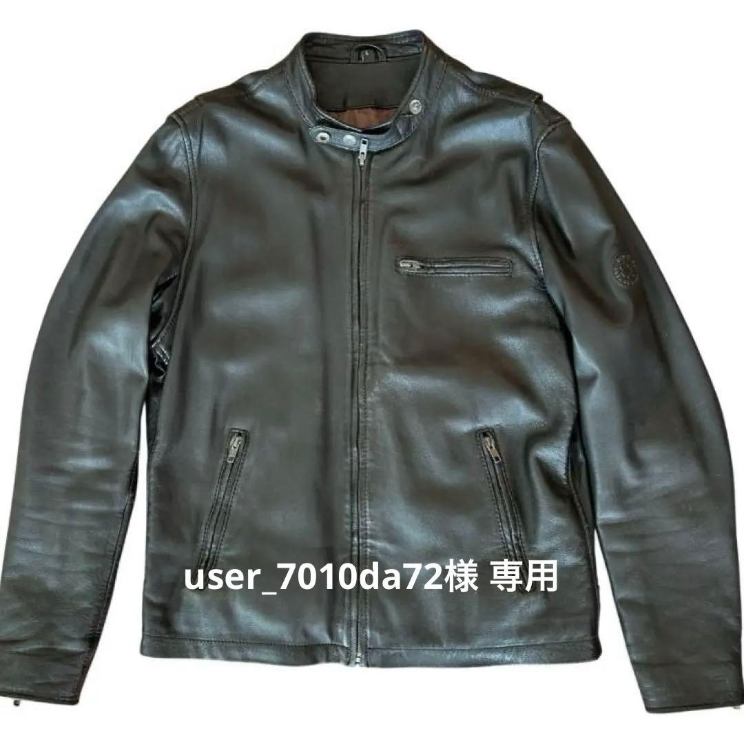 RIDEZ シングル ライダース レザージャケット シープスキン ブラック L