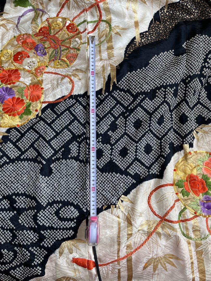 オーダー受付中❣️正絹本格お仕立てお振袖、撮影用お引き摺り大振り袖