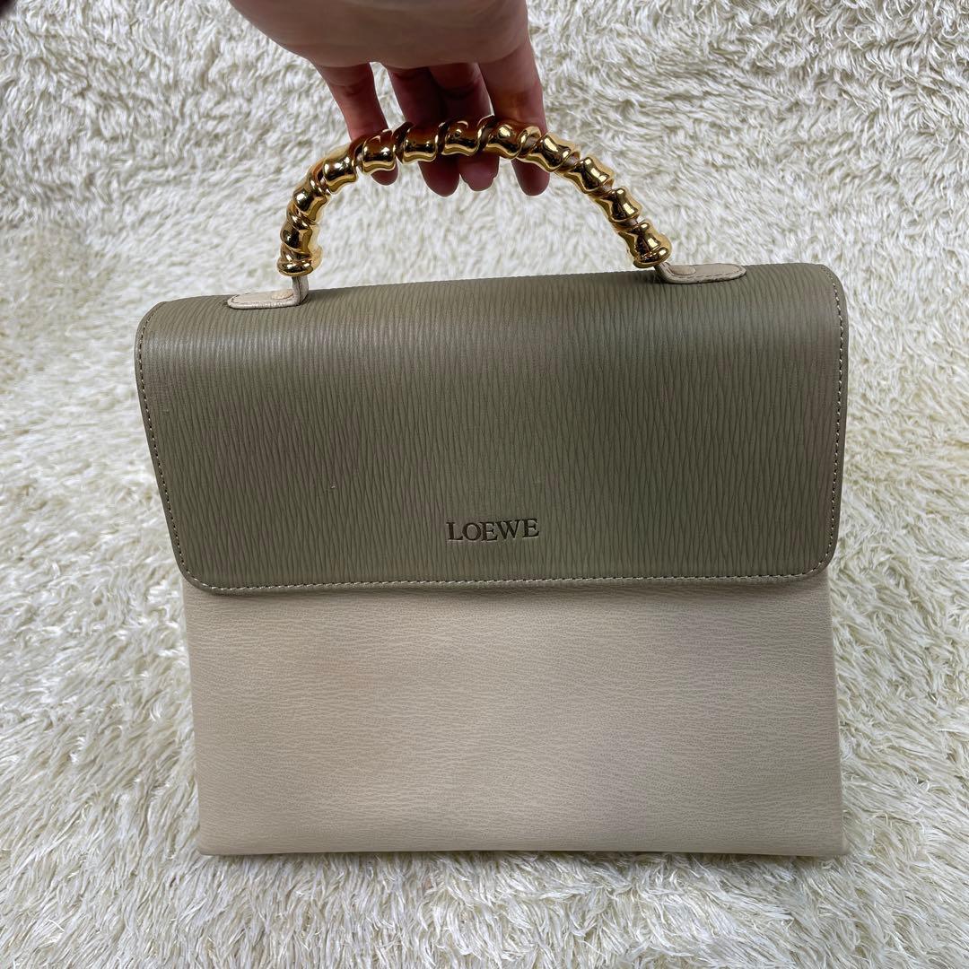 ロエベ　LOEWE ベラスケス　2トーン　ハンドバッグ