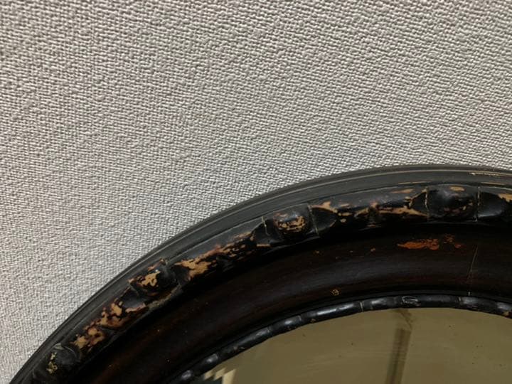 アンティーク　ミラー　90年前　希少　オーバル型　大型鏡　壁掛け鏡　イタリア製