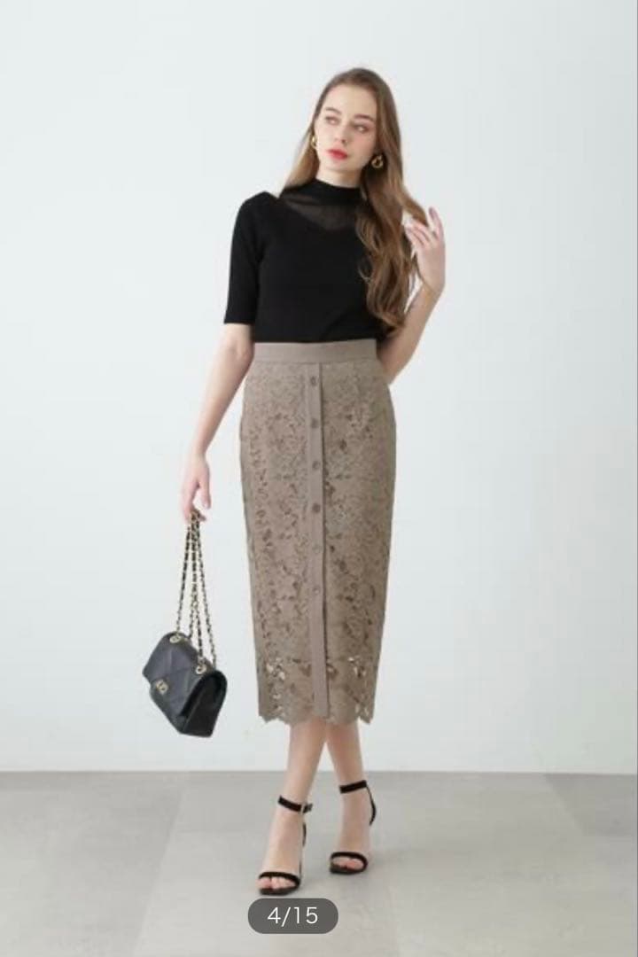 スカラレースタイトスカート　ピンキーアンドダイアン