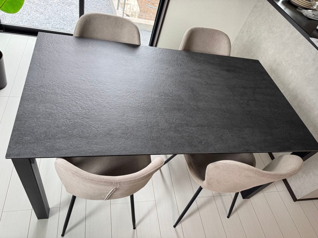 【未使用品】【引取希望】※追記あり　セラミックダイニングテーブルセット