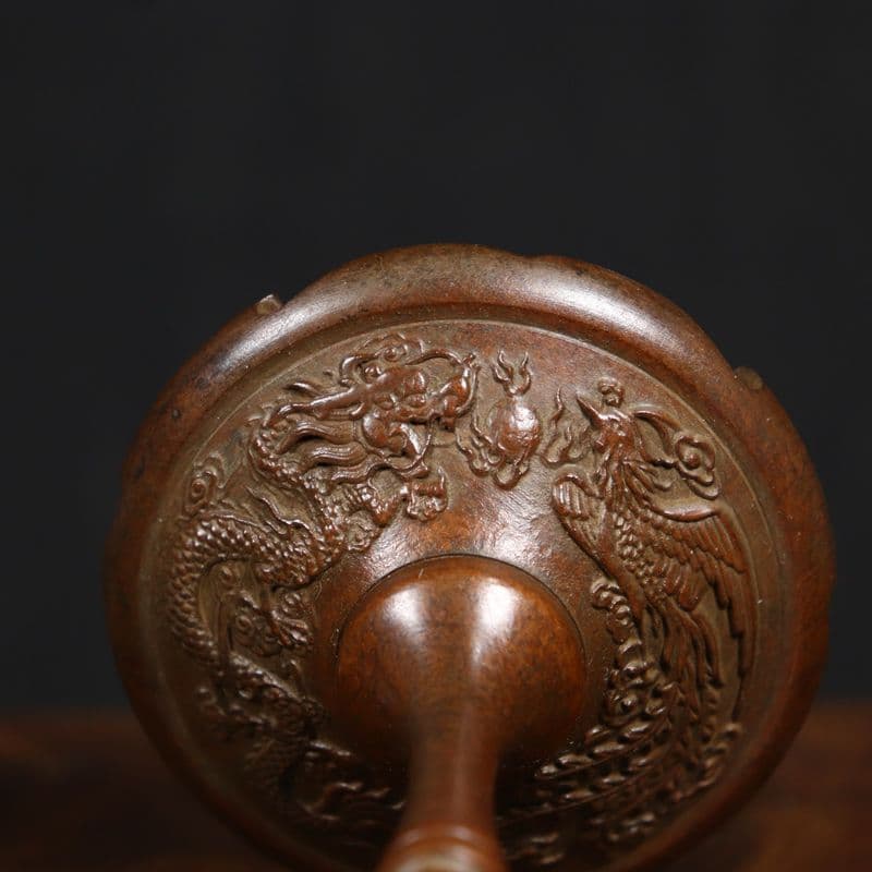 銅製 香炉 龍鳳博山香り炉 檀香炉 茶道具 香道具 装飾品 工芸品 置物