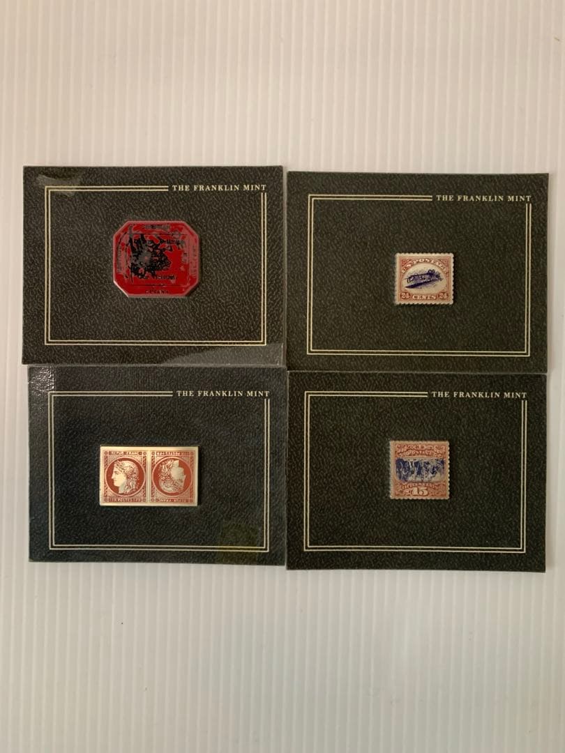 フランクリンミント 「世界で最も価値ある切手」レプリカ24点　★銀製248g★