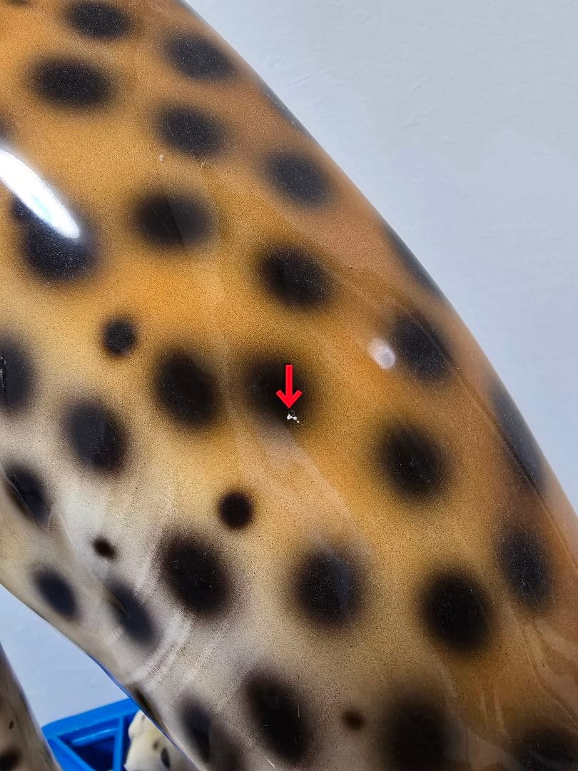 56cm イタリア製 ヒョウ 豹 陶器 レオパード インテリア 置物 犬