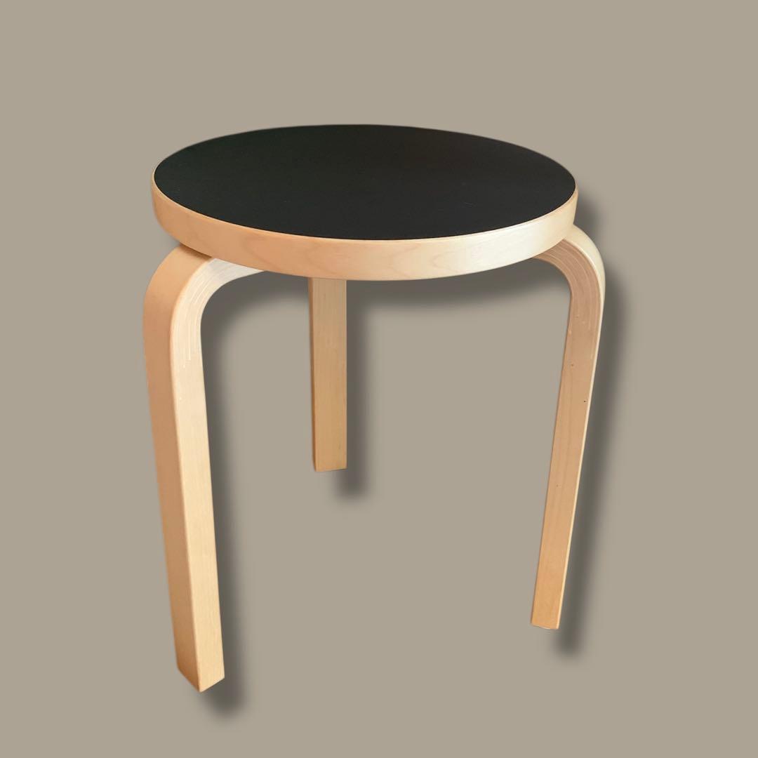 artek stool60 ブラックリノリウム　Alvar Aalto