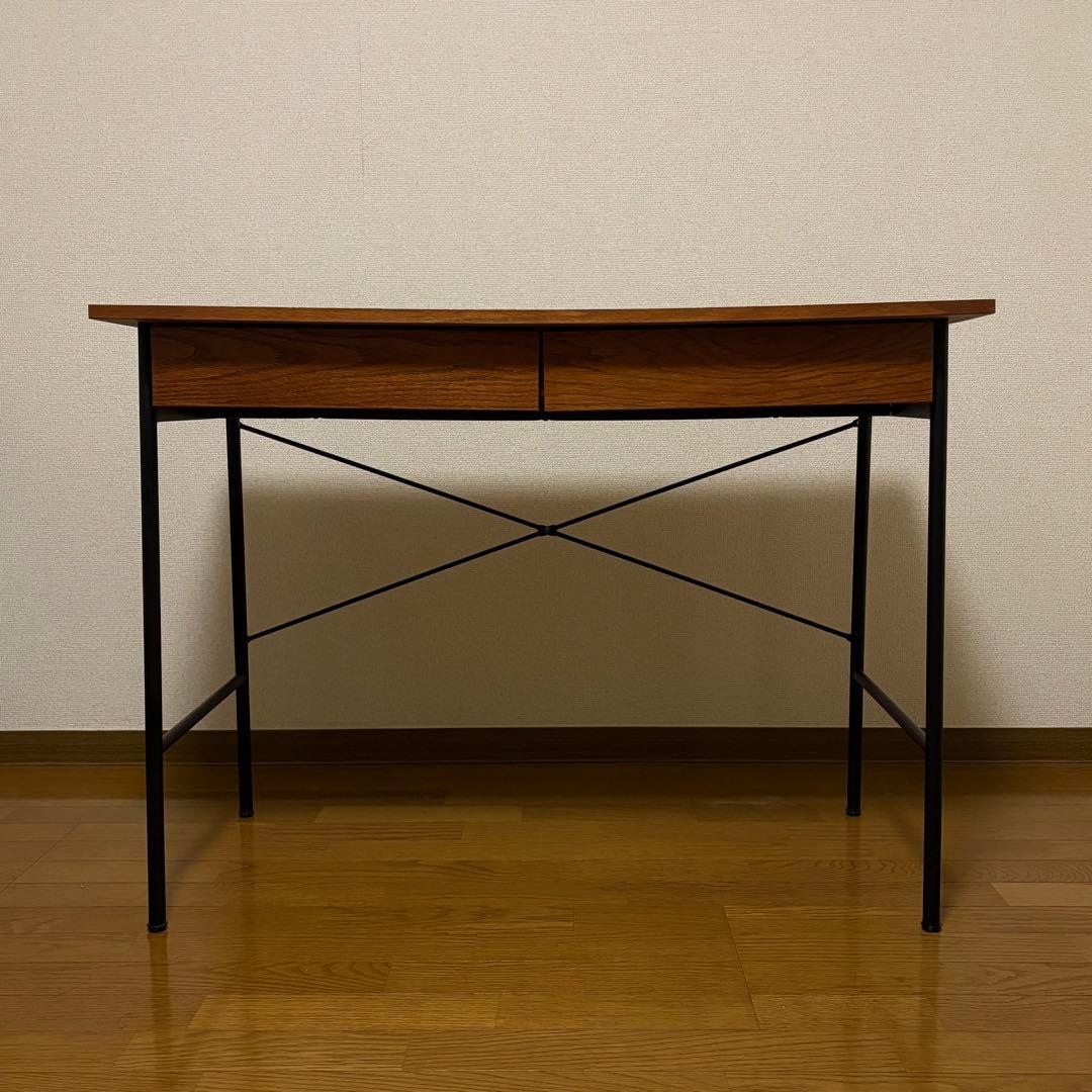 3/23まで nikoand ニコアンド デスク 机 ブラウン 木目 引き出し