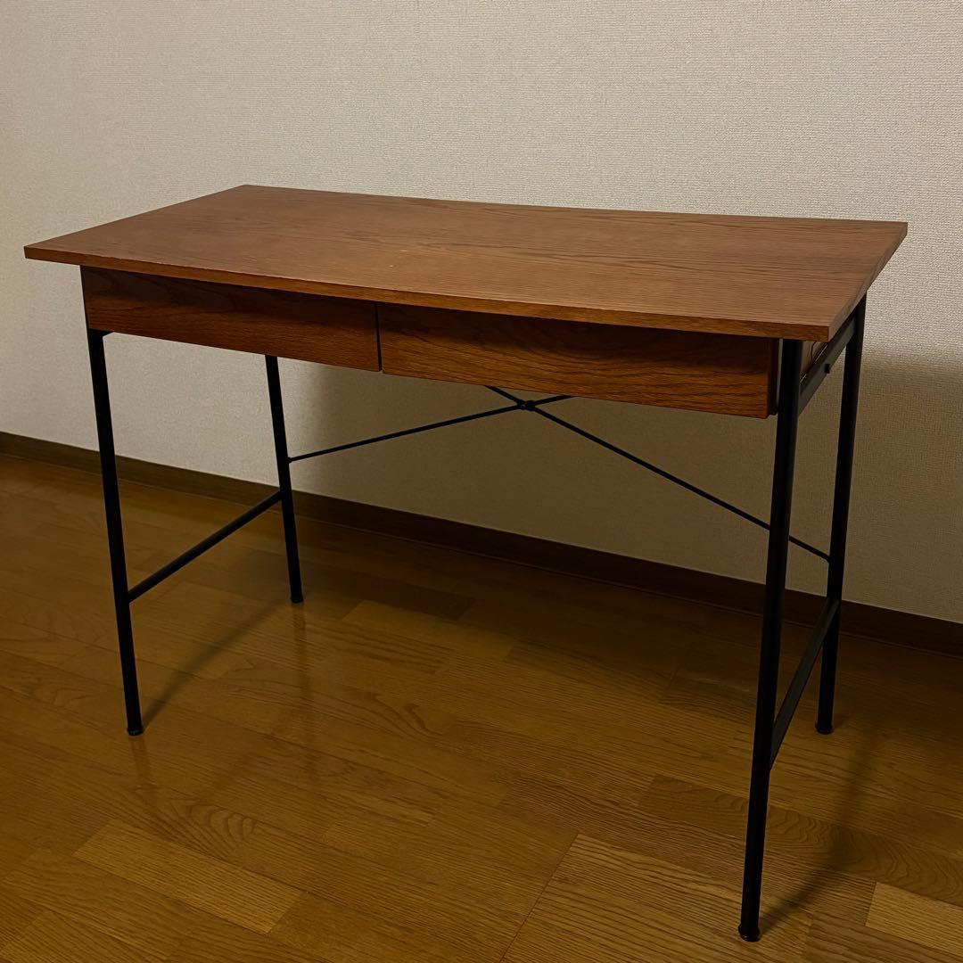 3/23まで nikoand ニコアンド デスク 机 ブラウン 木目 引き出し