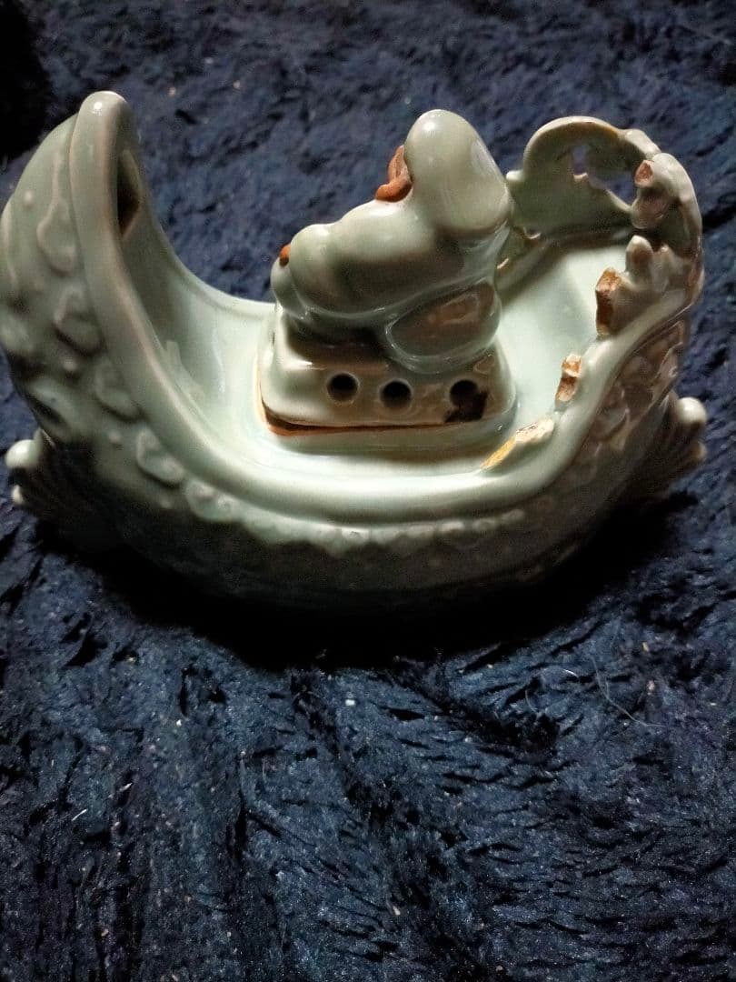 鍋島青磁大黒船香炉