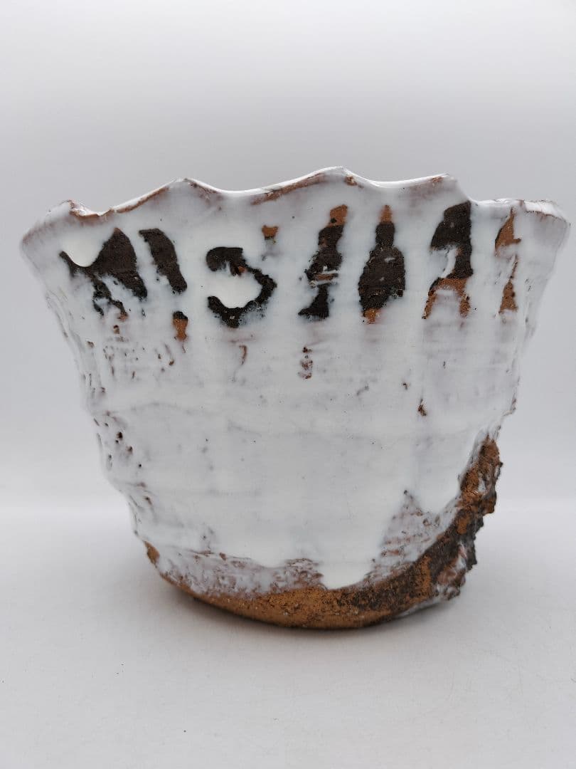 c153 水指　萩焼 塗蓋付 渋谷泥詩 木箱 茶道具 古物