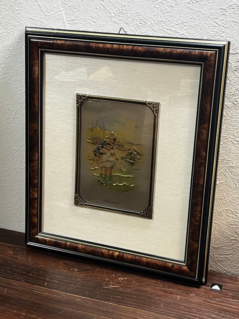 シルバー925 刻印　イタリー　絵画　summer アンティーク