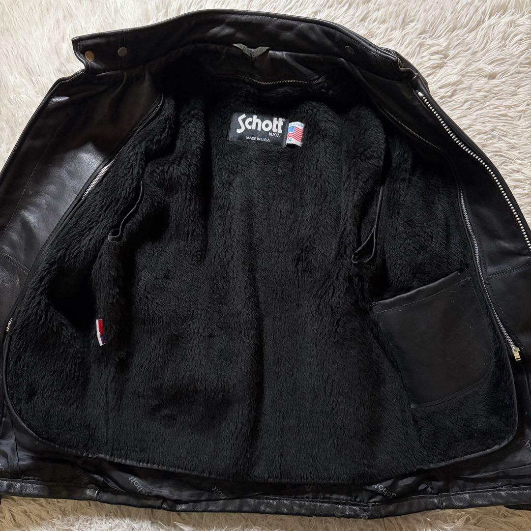 美品/希少✨schott ライダースジャケット　シングル　641 ブラ