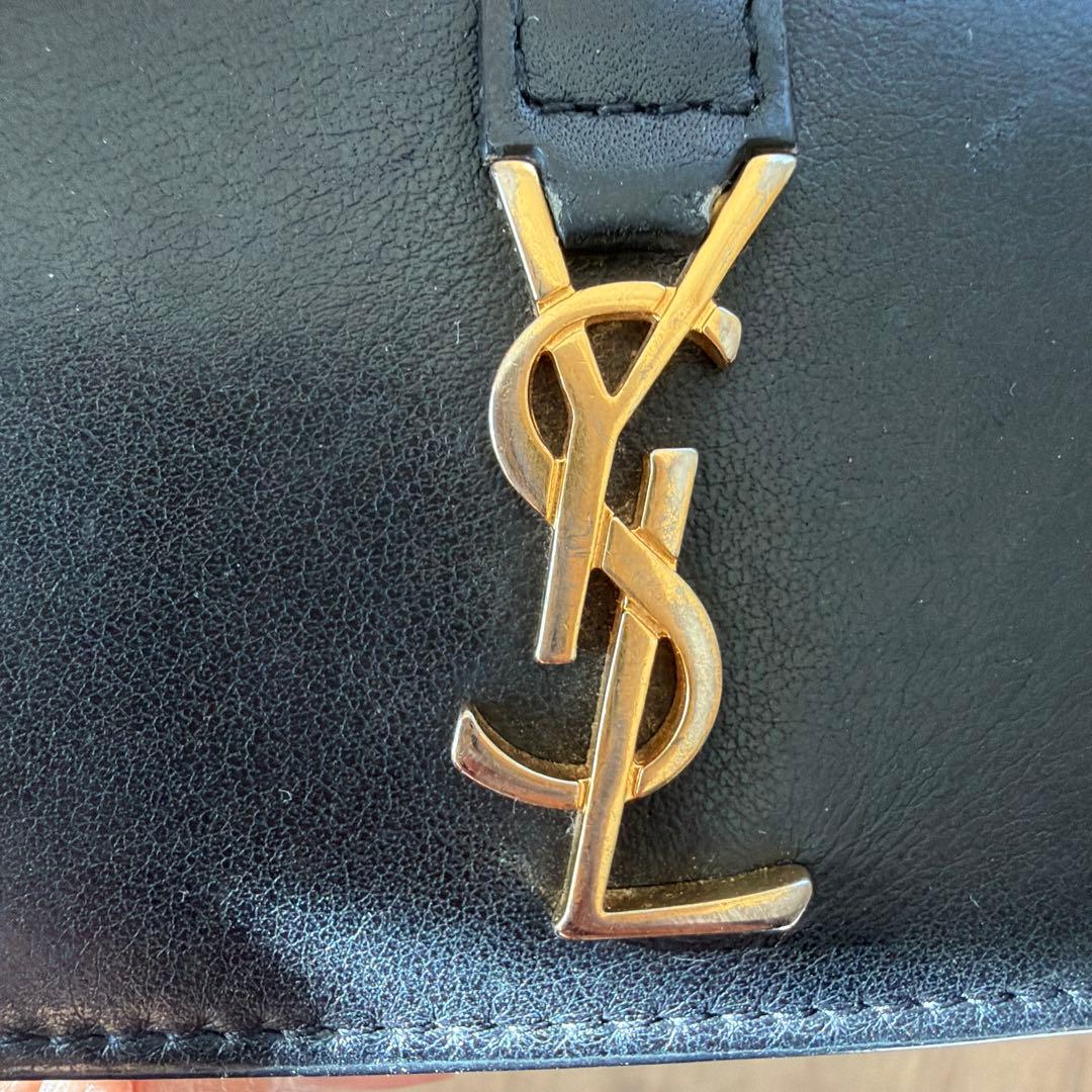 SAINT LAURENT ブラックレザー 三つ折り財布