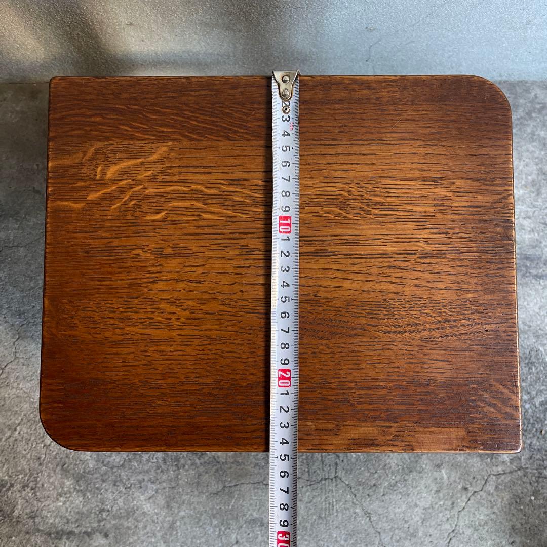 美品　イタリア　木製スツール　オーク材　子供椅子　花台　踏み台　ビンテージ