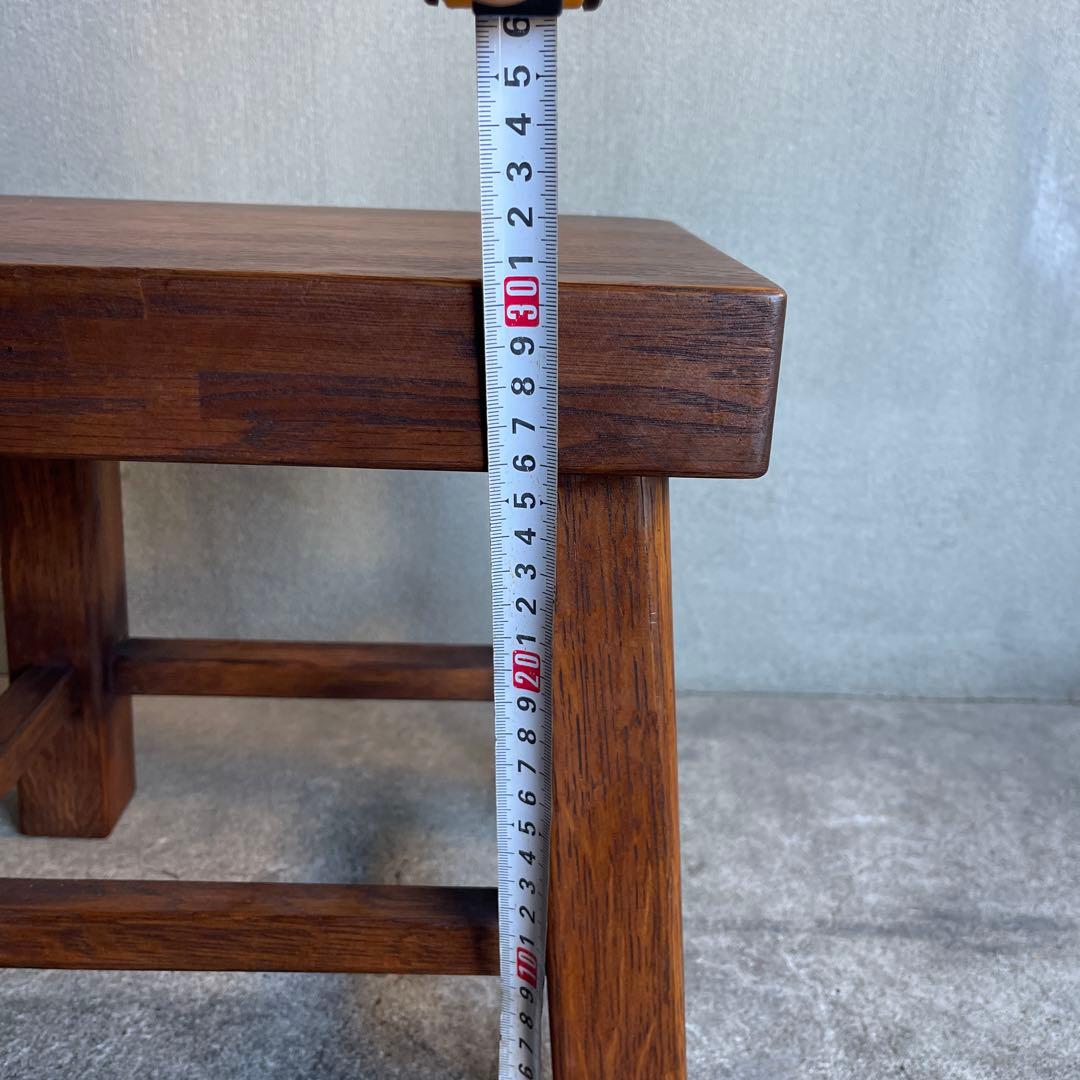 美品　イタリア　木製スツール　オーク材　子供椅子　花台　踏み台　ビンテージ