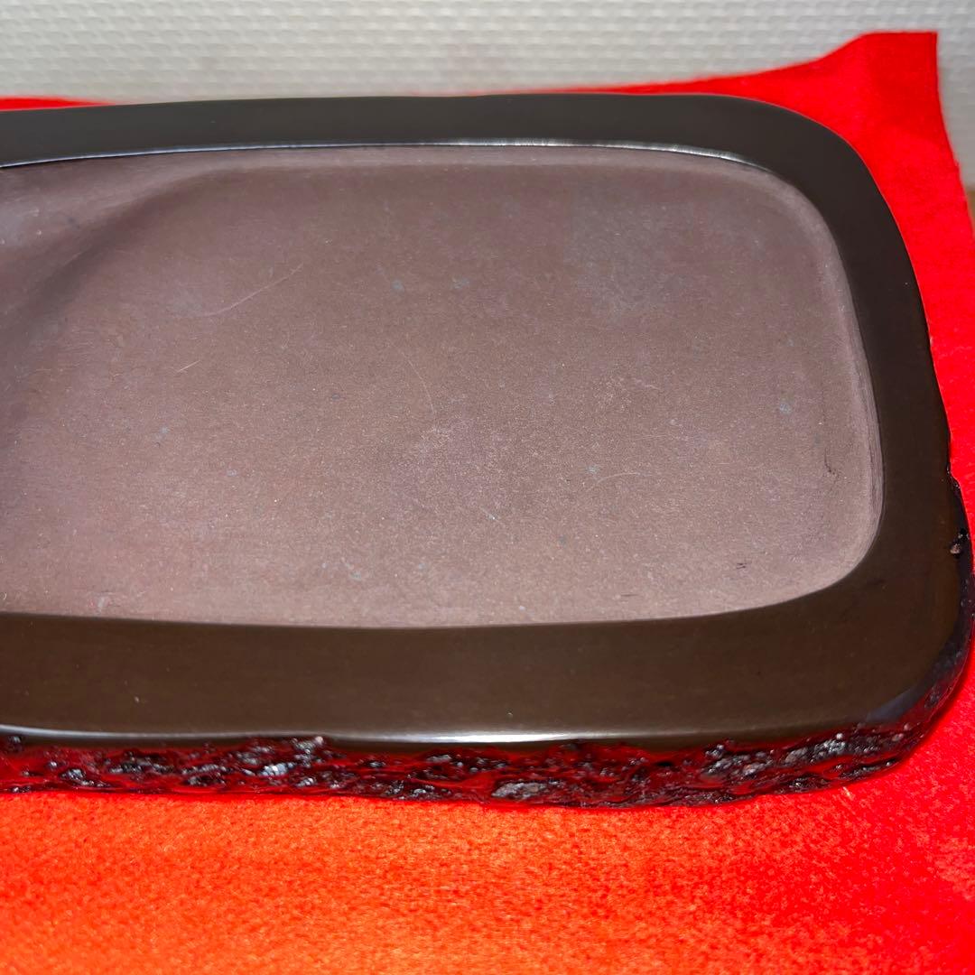 ⭕️赤間硯　新品美品　下井唯石　野面硯　弘雲堂　硯縁ツルツル　女性好み作品