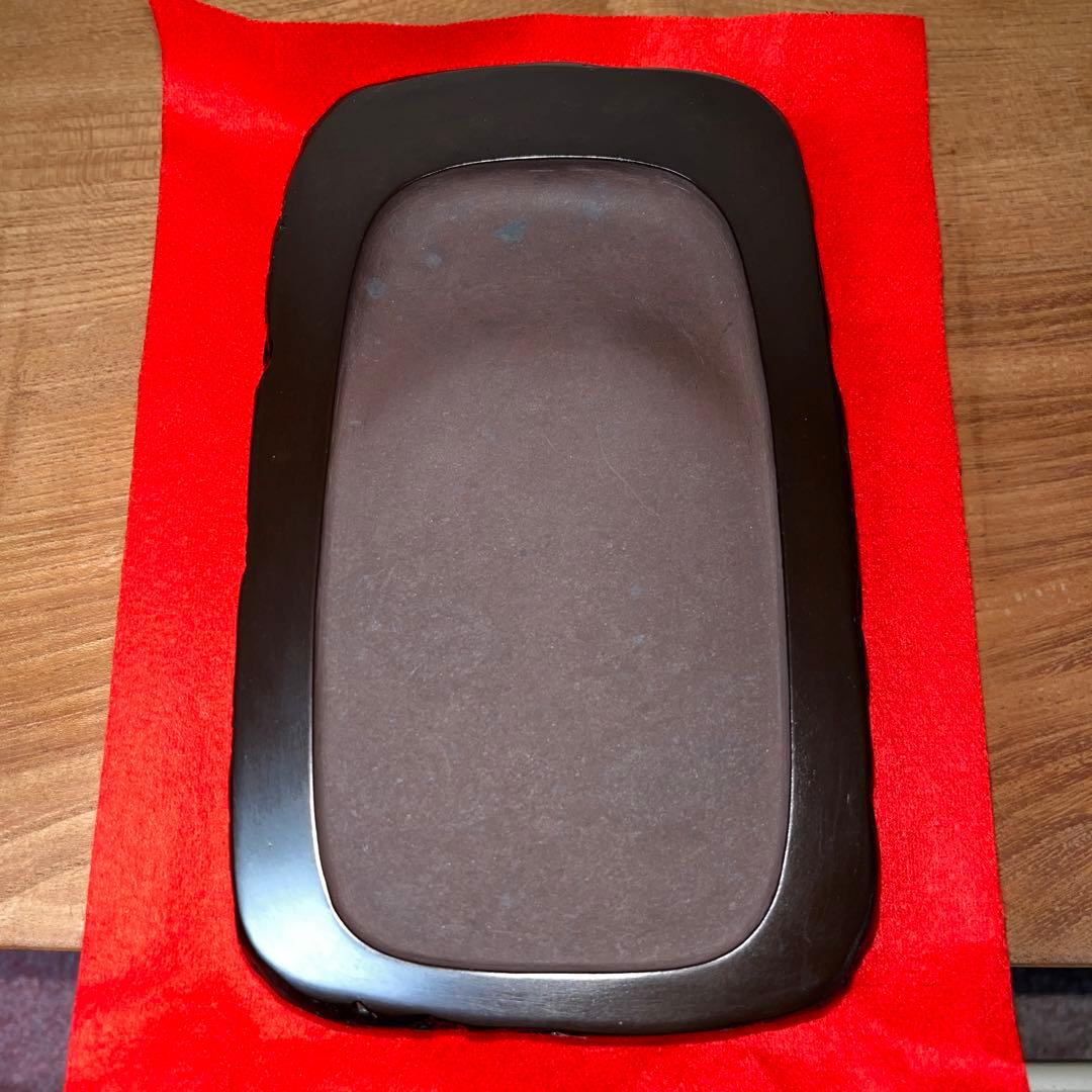 ⭕️赤間硯　新品美品　下井唯石　野面硯　弘雲堂　硯縁ツルツル　女性好み作品