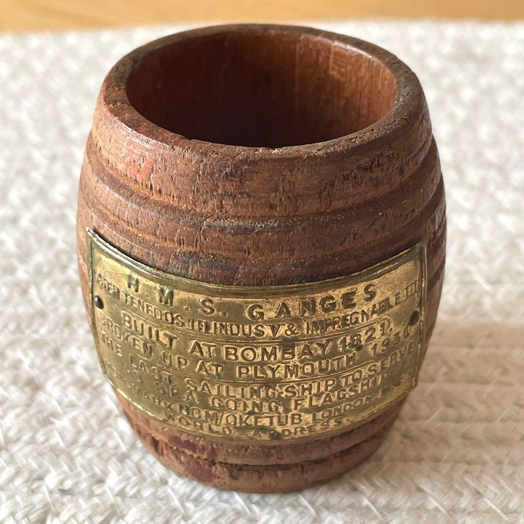 イギリス海軍 戦艦 ウォースパイト ガンジス 他 楊枝入れ 小物入れ チーク