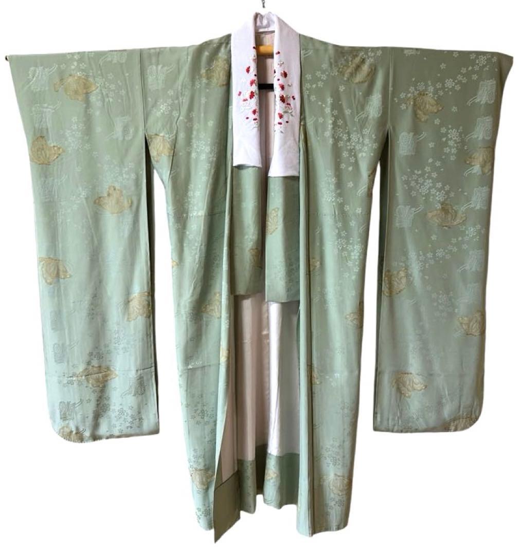 振袖&長襦袢セット　山吹がかった黄色