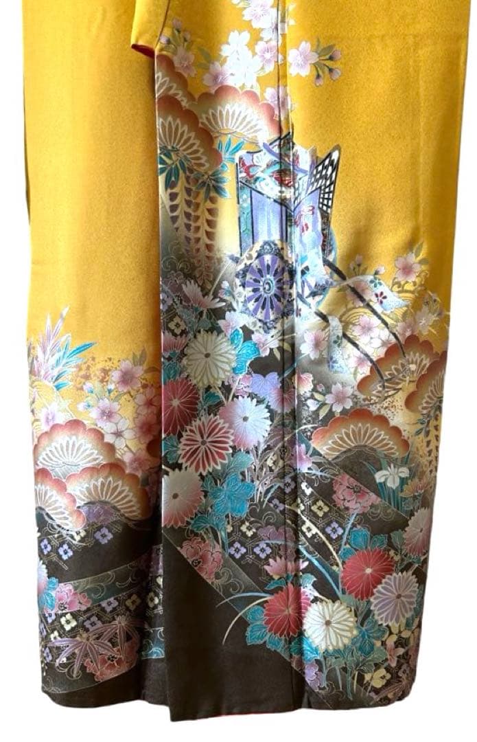 振袖&長襦袢セット　山吹がかった黄色