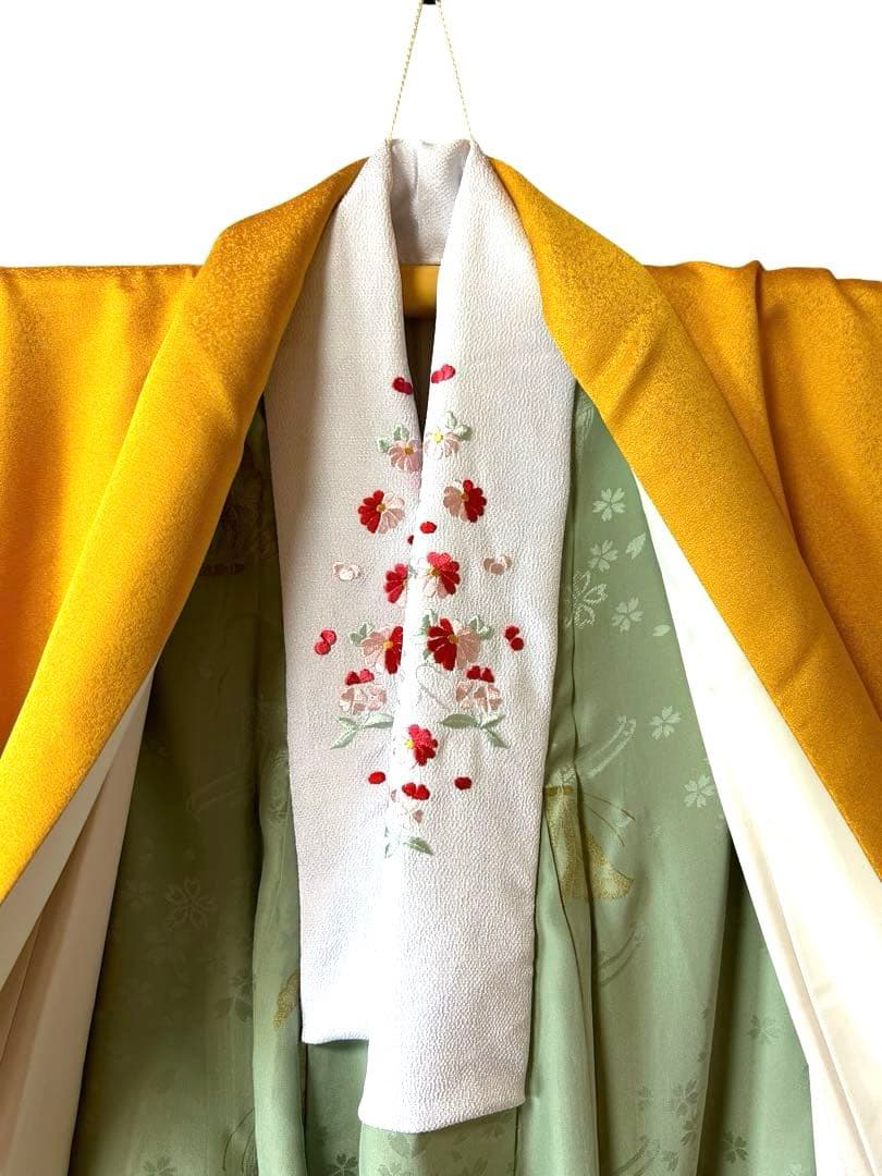 振袖&長襦袢セット　山吹がかった黄色