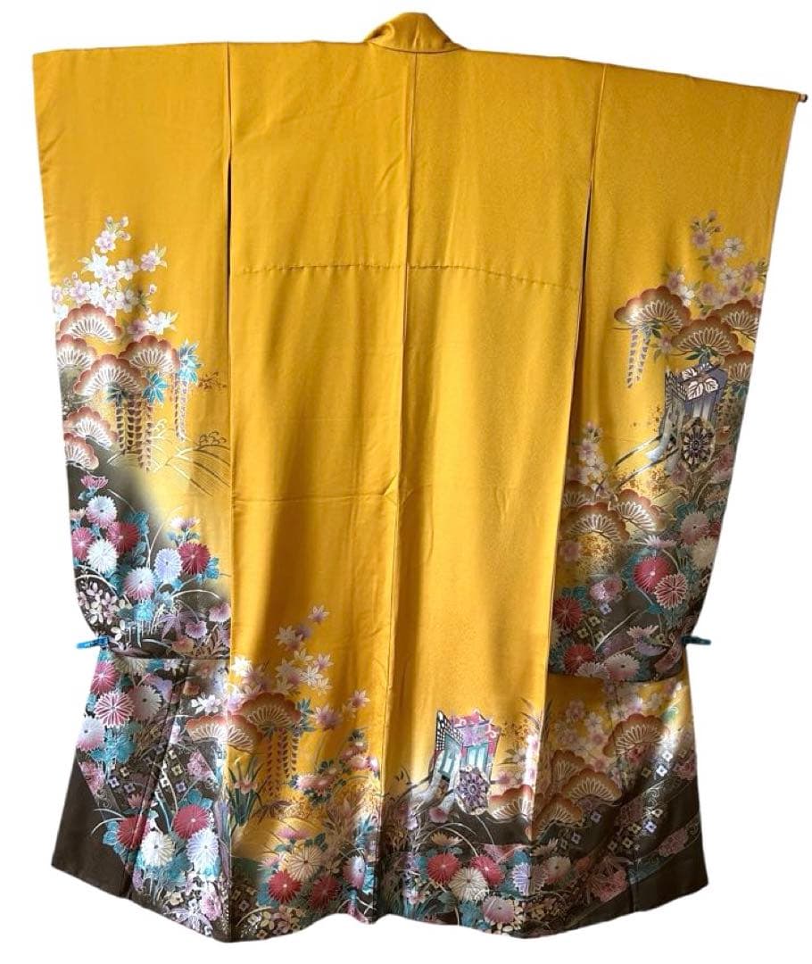 振袖&長襦袢セット　山吹がかった黄色