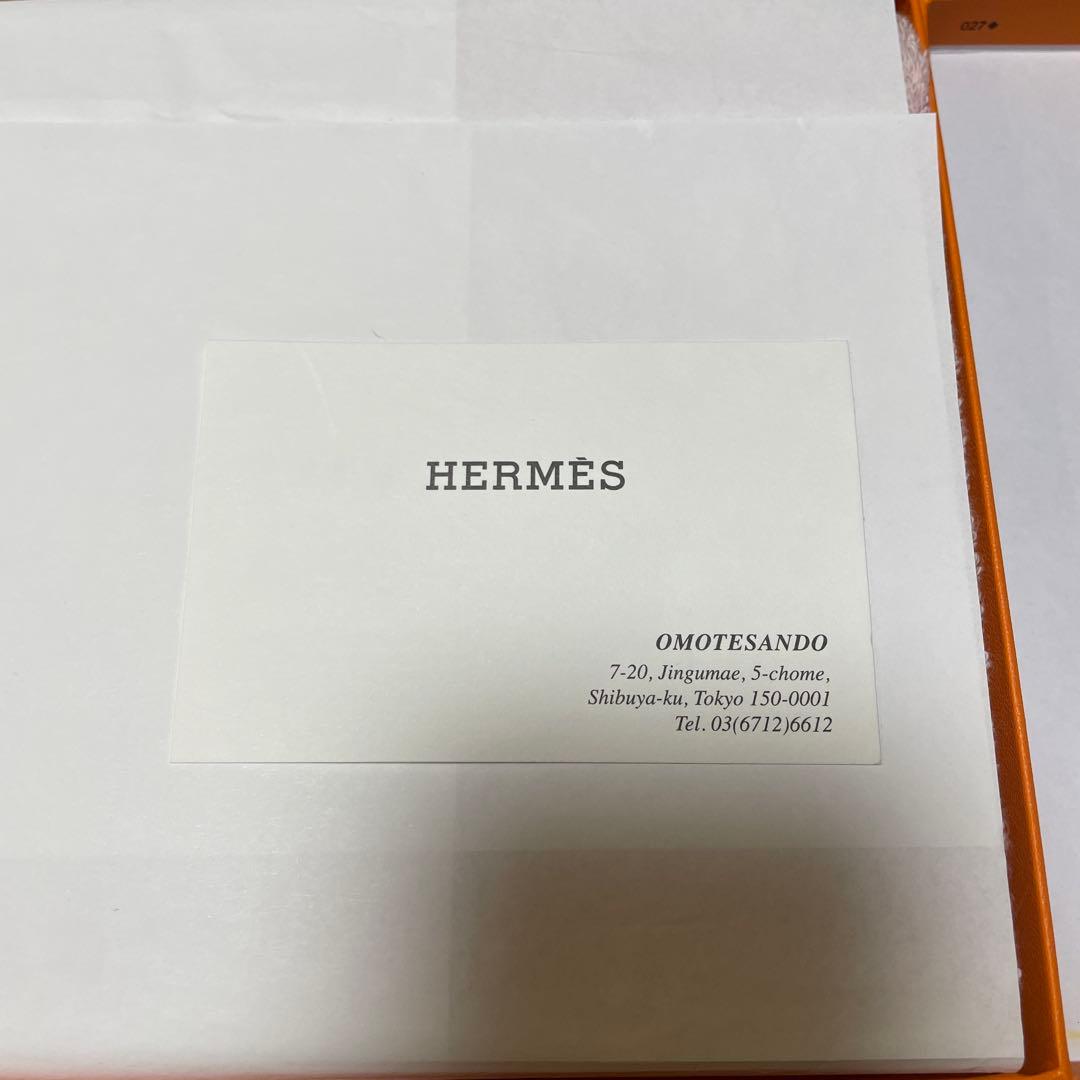 【HERMES】　ハンドタオル　タオルハンカチ　ピンク