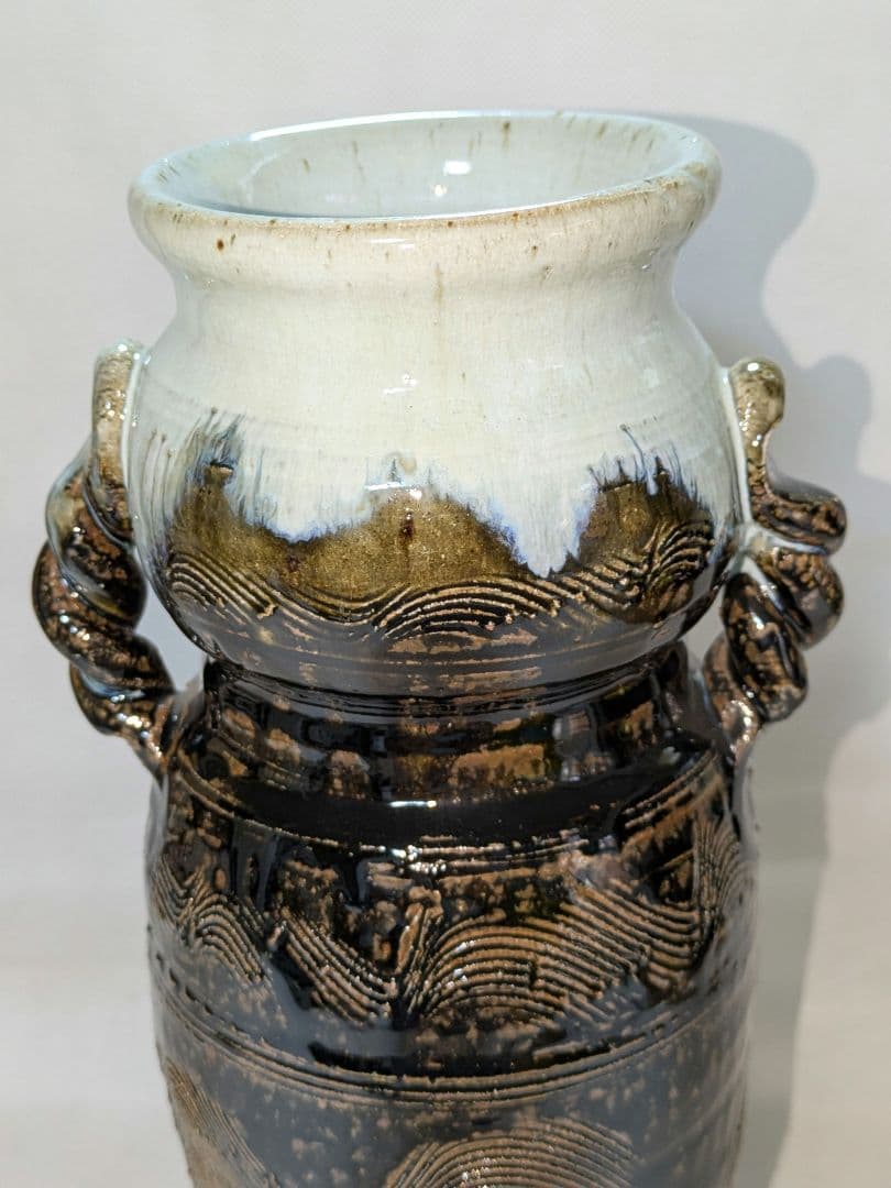 唐津焼　山口康雲　久峰陶苑　朝鮮唐津　花入れ　花瓶　花生け　フラワーベース　花器