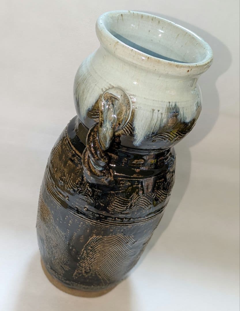 唐津焼　山口康雲　久峰陶苑　朝鮮唐津　花入れ　花瓶　花生け　フラワーベース　花器