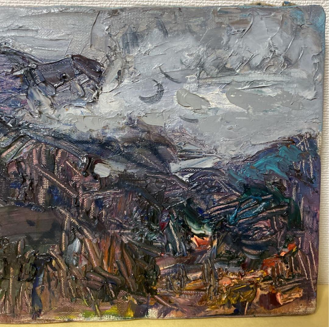 作家不詳『雲かかる 英彦山』M4 高級額装 真筆保証 タトウ箱 1点