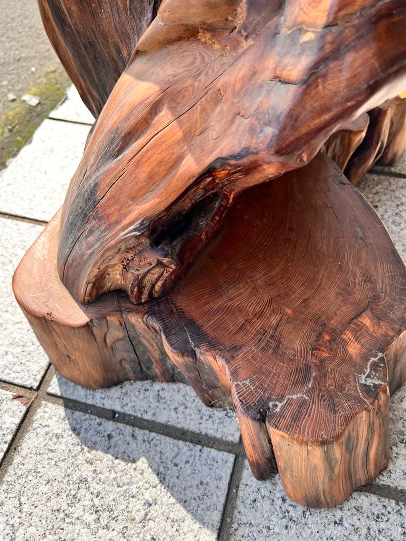 特大サイズ　アンティーク置き物　木製　花台　飾り台　インテリア