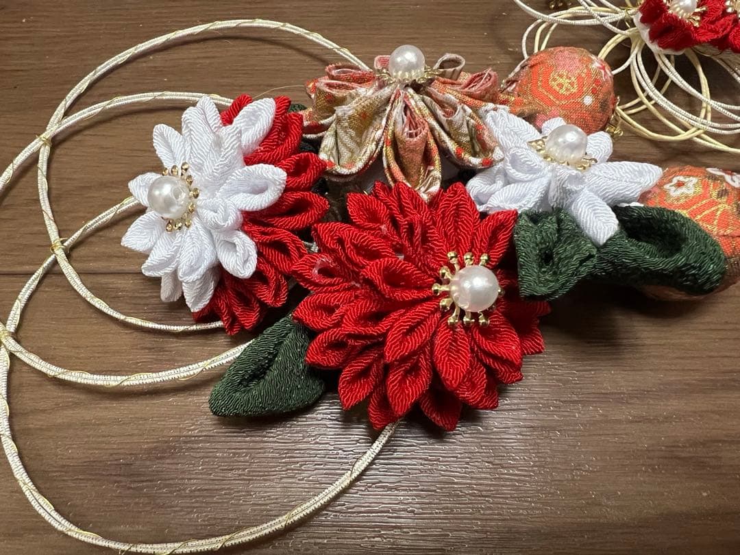 七五三　5歳〜7歳　オレンジ金色着物帯　帯幅14センチ