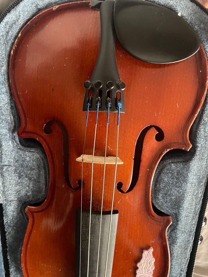 茶色のバイオリンと黒いケース