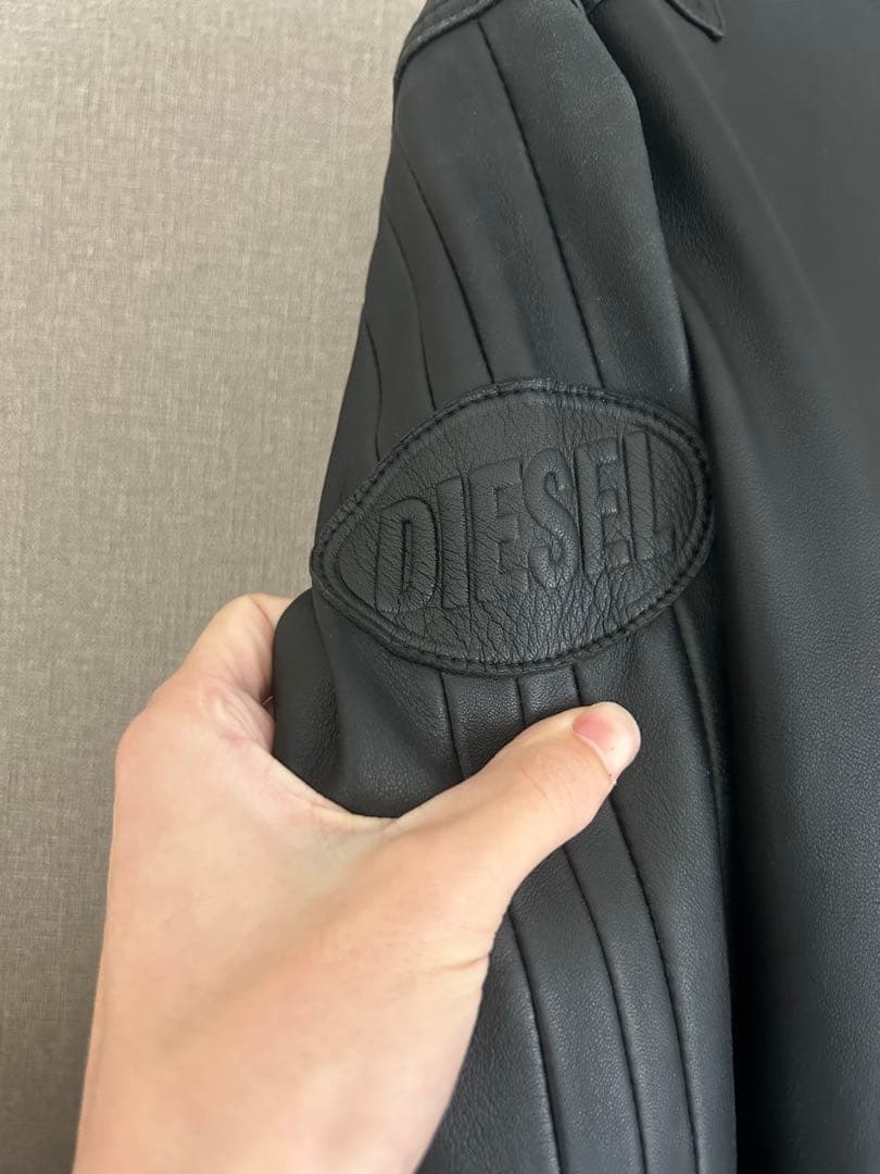 DIESEL ブラック レザー シングルライダースジャケット