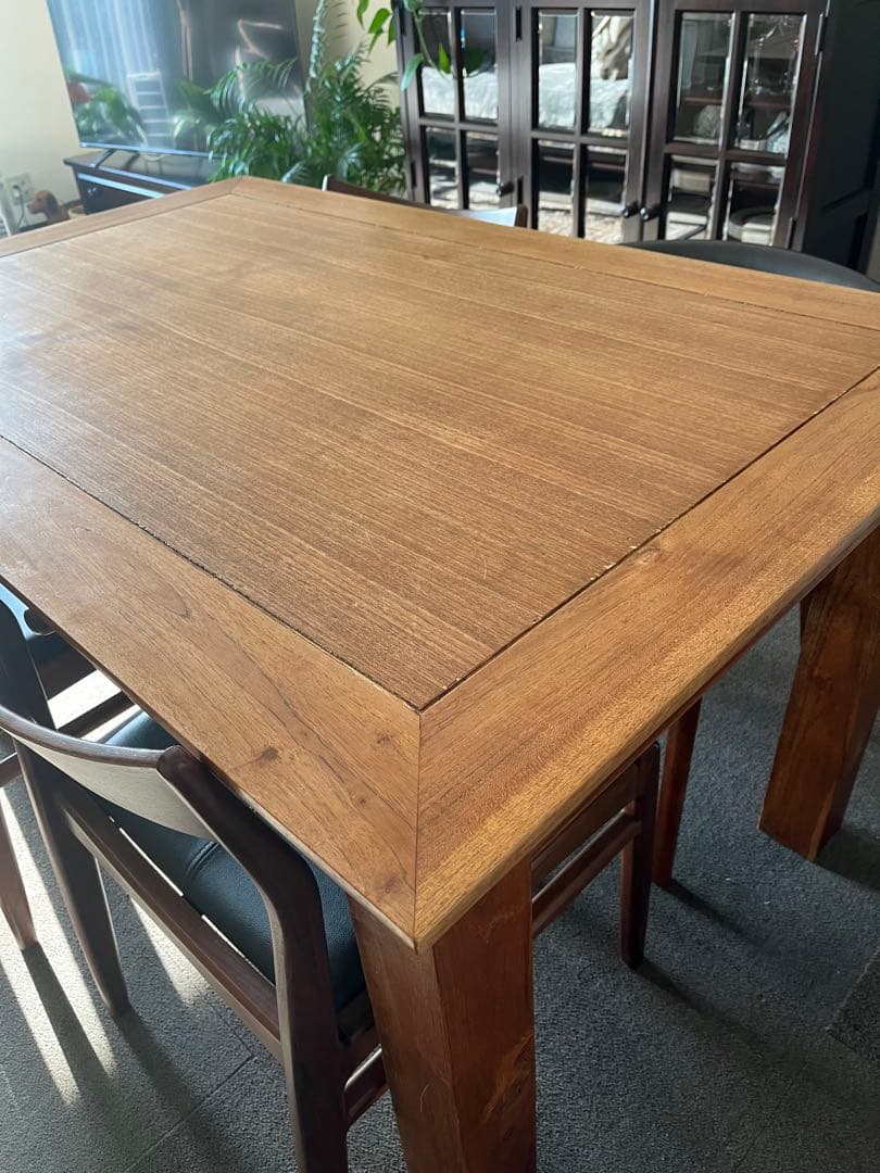 【ちゃあり】木製ダイニングテーブル 引き出し付き
