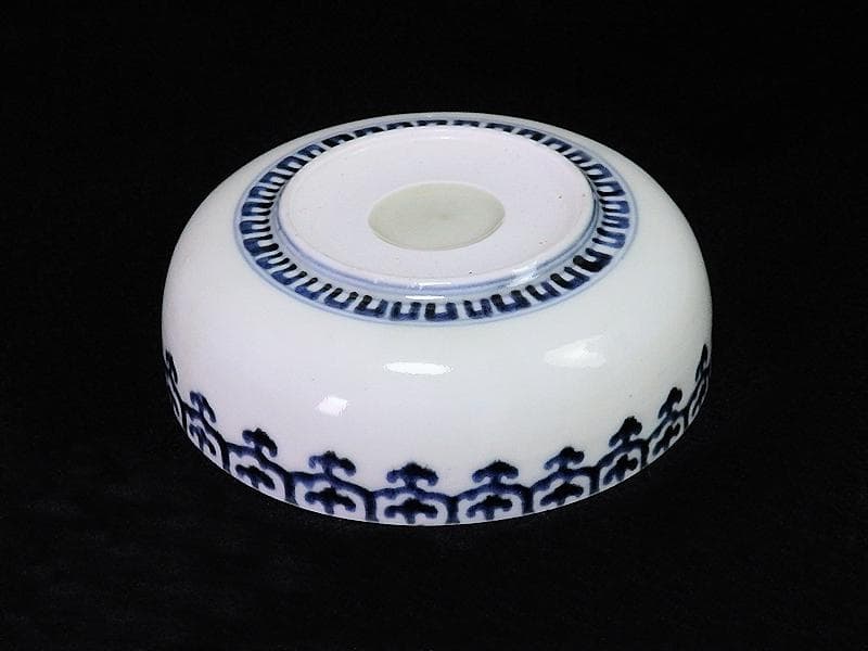 古伊万里　染付　瓔珞紋に団龍紋の図　膾皿　春寒鉢　C087AS-BOv