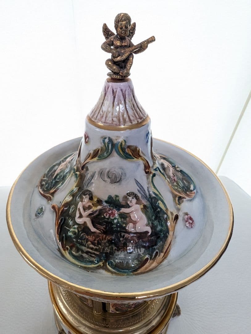 【美品 動作確認済み】REUGE リュージュ★陶器製★オルゴール★口紅タバコ入れ