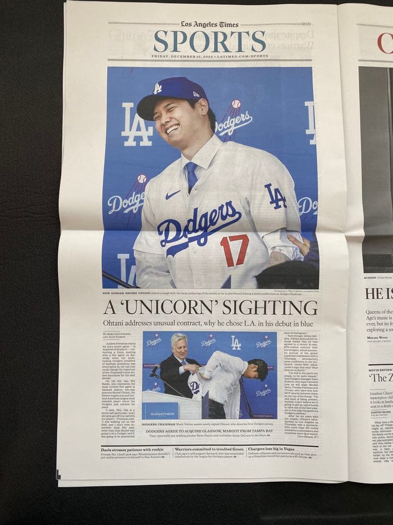 Shohei Ohtani Los Angeles Times 新聞セット