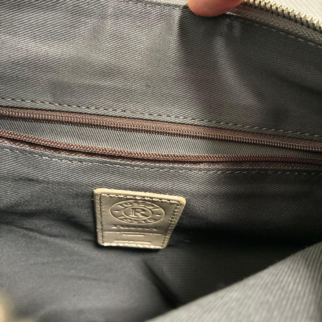 russet ソフトレザーシンプルショルダーバッグ　シルバー　2way