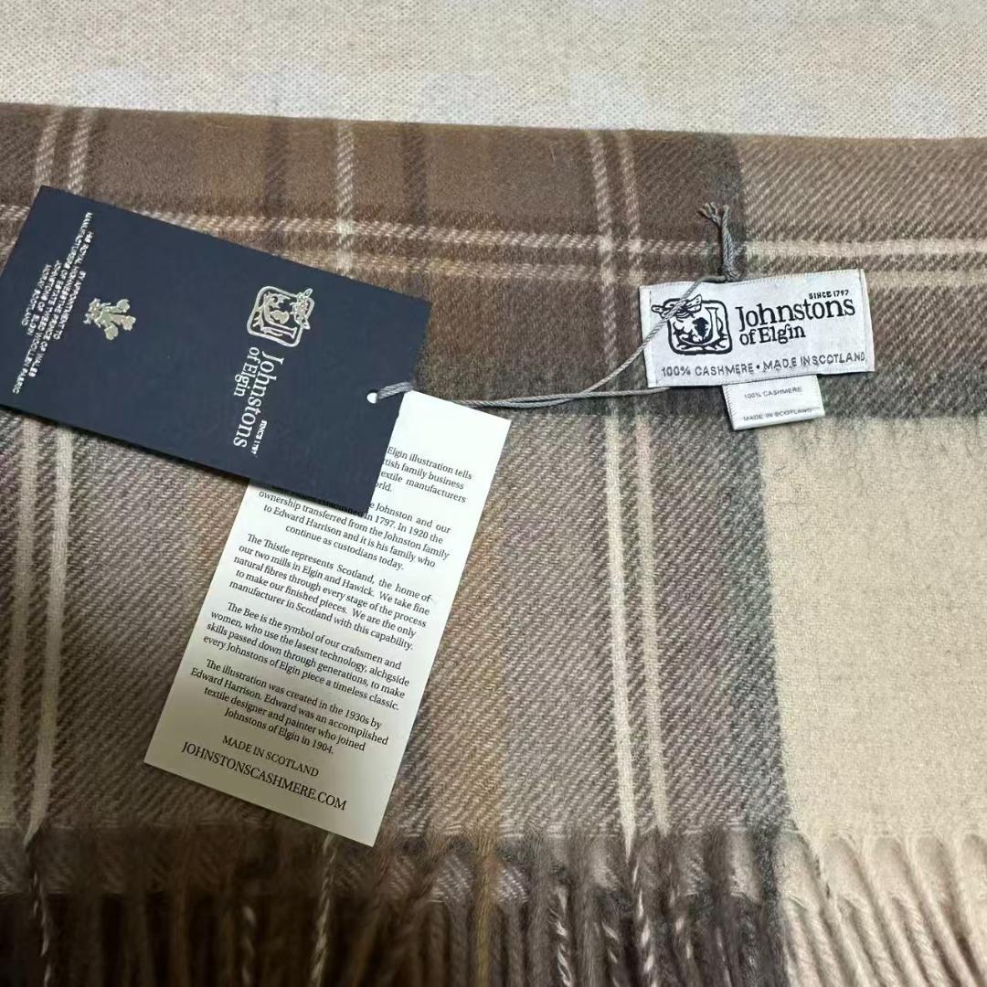 見*道様 Johnstons ジョンストンズ カシミア 大判 チェック ストール