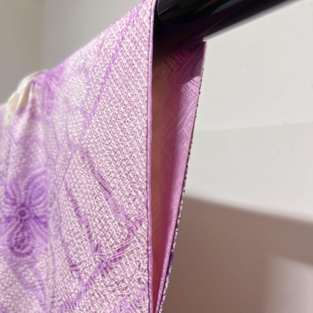 振袖　総絞り　銀彩　牡丹　梅花　薄紫　成人式　着物　125tz