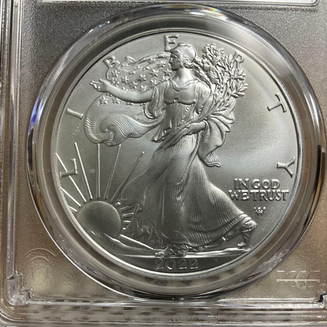 【新品】Silver Eagleイーグル銀貨2022-（W） PCGS MS70