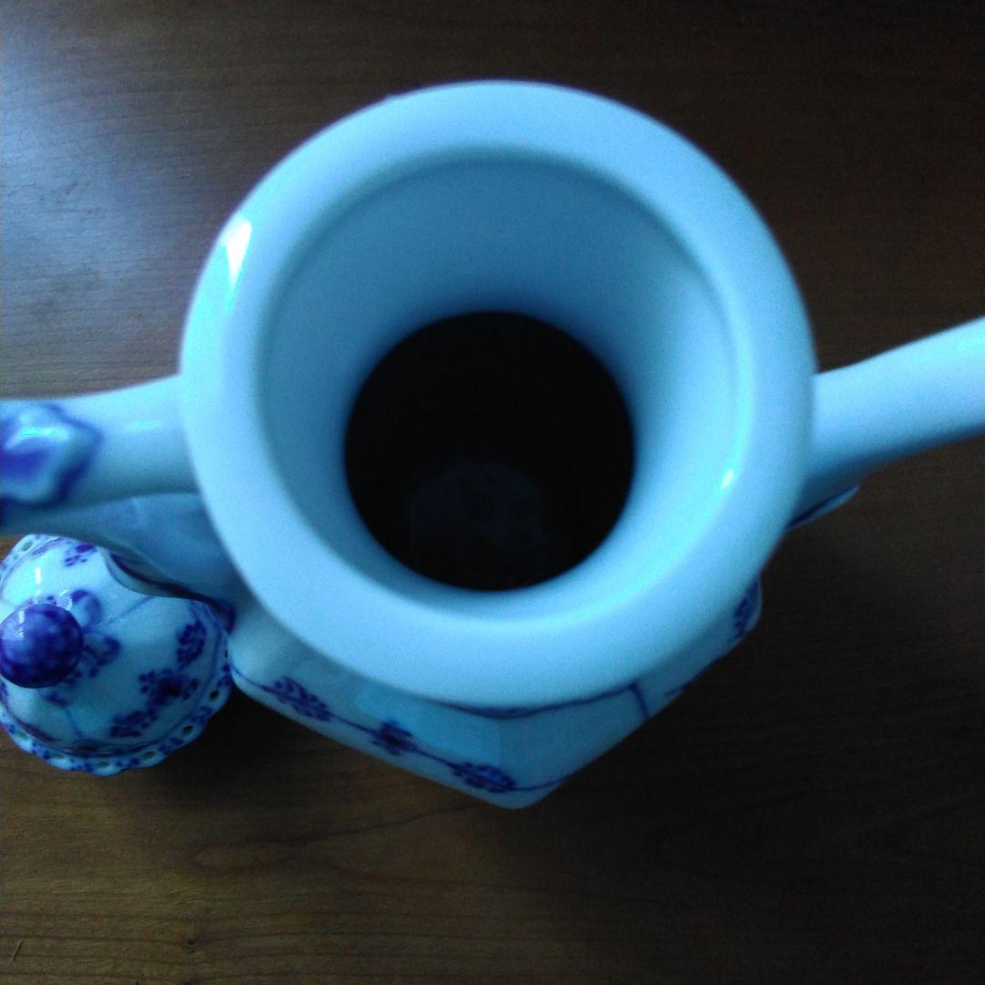 保存用ロイヤルコペンハーゲン　コーヒーポット　ブルーフルテッド　顔付き