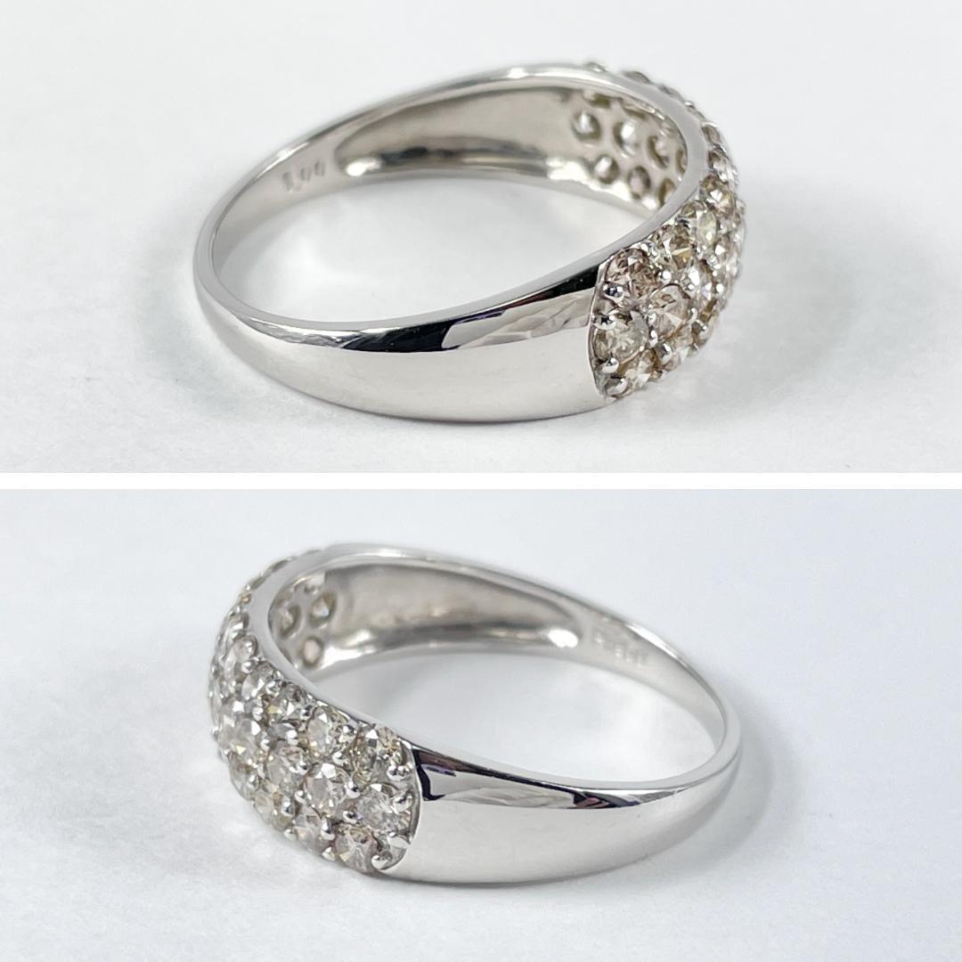 Pt950 天然ダイヤモンド 1.00ct パヴェリング